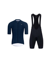 HOLOKOLO Tricoul și pantaloni scurți de ciclism - AEROLITE - negru/albastru